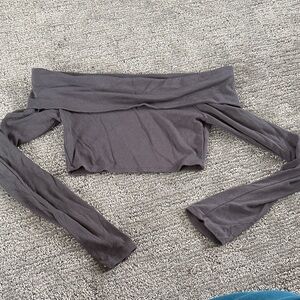 Garage Charcoal Ribbed Top